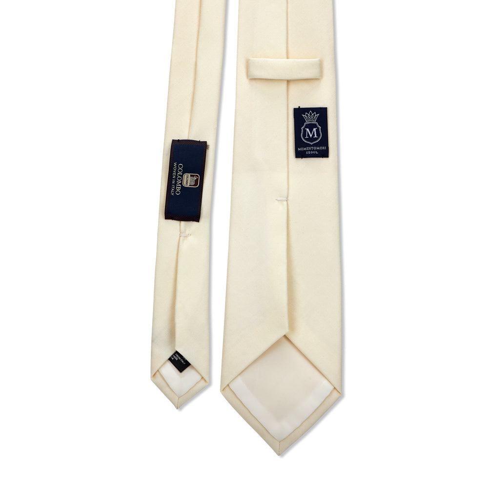 Colombo Wedding Solid Ivory Wool Tie