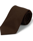 Delfino Four Seasons Espresso Brown Virgin Wool Solid Tie