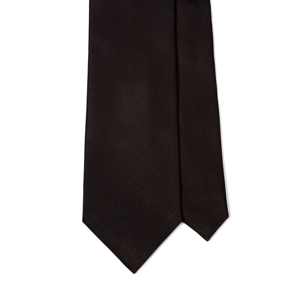 Wedding Italian Satin Jet Black Solid Silk Tie