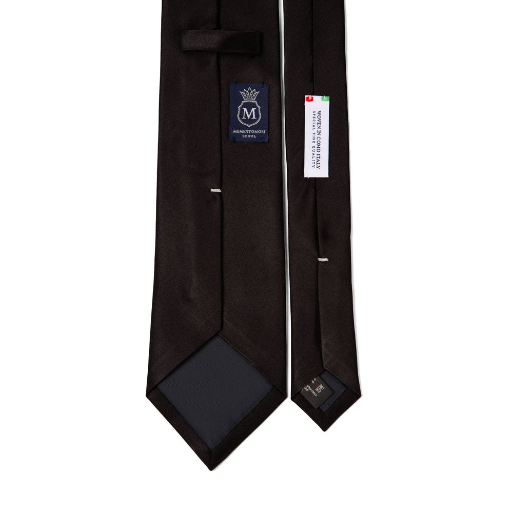 Wedding Italian Satin Jet Black Solid Silk Tie