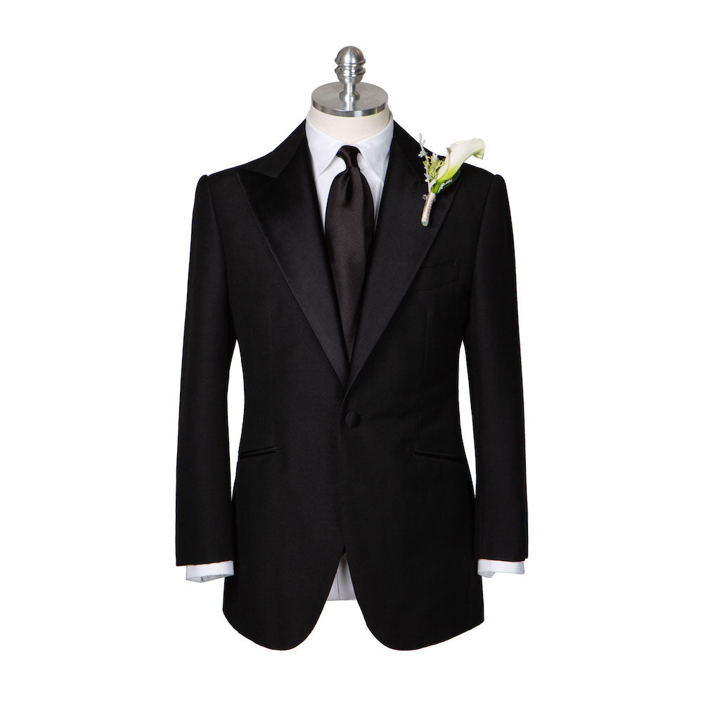 Wedding Italian Satin Jet Black Solid Silk Tie