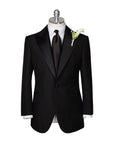 Wedding Italian Satin Jet Black Solid Silk Tie