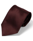 Wedding Italian Satin Burgundy Solid Silk Tie
