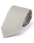 Rhodium Silver Plaid Pattern Satin Silk Ceremony Tie