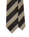 Classic Stripe Dark Navy Olive Green Silk Tie