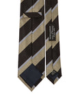 Classic Stripe Dark Navy Olive Green Silk Tie