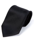 Lattice Pattern Jet Black Jacquard Silk Tie