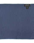 Signature & Dot Pattern Double Faced Navy Blue Printed Silk Pocket Square
