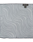 Wave & Solid Double Faced Navy Gray Printed Silk Pocket Square