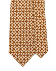 Classic Chain Pattern Brown Printed Silk Tie