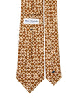 Classic Chain Pattern Brown Printed Silk Tie
