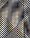 Original Glen Check Pattern Black White Woven Silk Tie