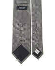 Original Glen Check Pattern Black White Woven Silk Tie