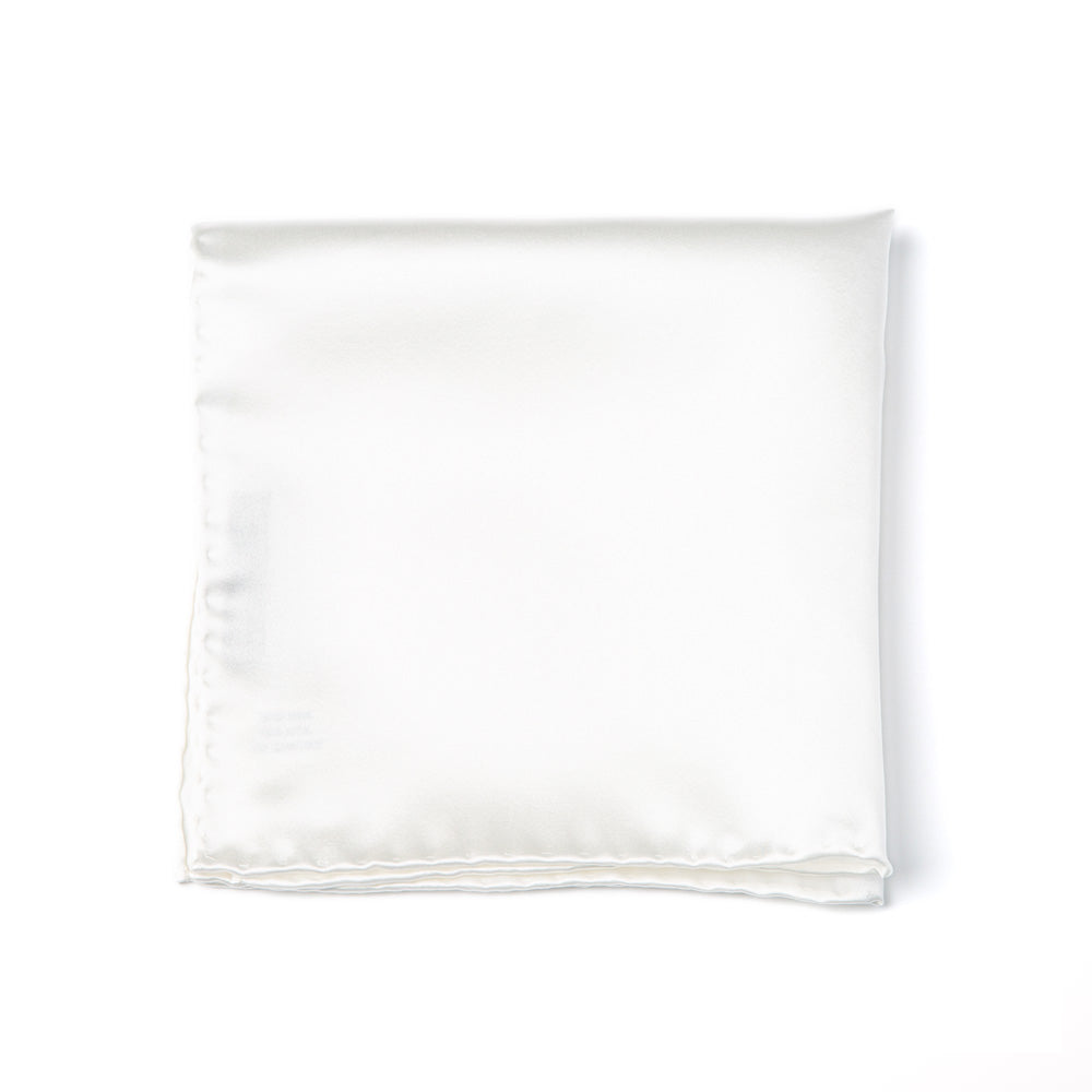 Off White Satin Silk Pocket Square