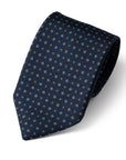 Mini Fiore Pattern Navy Printed Silk Tie
