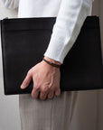 Double Wrap Crisscross Espresso Brown Leather Bracelet