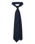 Colombo Seersucker Glen Check Pattern Navy Wool Sfoderato Tie