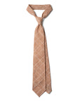 Colombo Seersucker Glen Check Pattern Tangerine Wool Sfoderato Tie