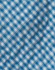 Colombo Seersucker Gingham Check Sky Blue Wool Sfoderato Tie