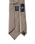 Colombo Seersucker Gingham Check Saddle Brown Wool Sfoderato Tie