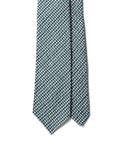 Colombo Seersucker Gingham Check Emerald Green Wool Sfoderato Tie