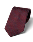 Micro Geometry Pattern Deep Burgundy Woven Silk Tie