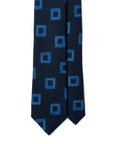 Square Tile Pattern Navy Printed Wool Tie