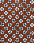 Fiore Pattern Brown Printed Silk Tie