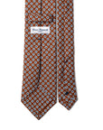 Fiore Pattern Brown Printed Silk Tie