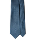 Original Glen Check Pattern Navy Blue Woven Silk Tie