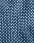 Original Glen Check Pattern Navy Blue Woven Silk Tie