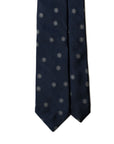 Cosmos Random Pattern Dark Navy Woven Silk Tie
