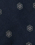 Cosmos Random Pattern Dark Navy Woven Silk Tie