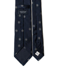 Cosmos Random Pattern Dark Navy Woven Silk Tie