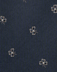 Clover Pattern Dark Navy Woven Silk Tie