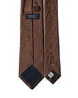 Geometric Medallion Pattern Milk Brown Woven Silk Tie