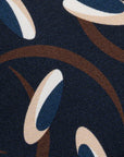 Signature Pattern Dark Navy Sand Brown Printed Silk Tie