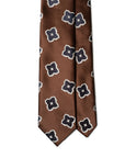 Big Flower Pattern Espresso Brown Woven Silk Tie