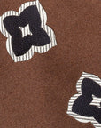Big Flower Pattern Espresso Brown Woven Silk Tie