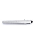 Dual Curve Brushed Metal Short Tie Clip