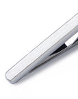 Dual Curve Brushed Metal Short Tie Clip