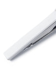 White Acrylic & Polished Metal Tie Clip