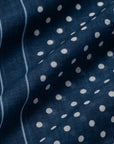 Dot Border Pattern Midnight Navy Cotton Bandana