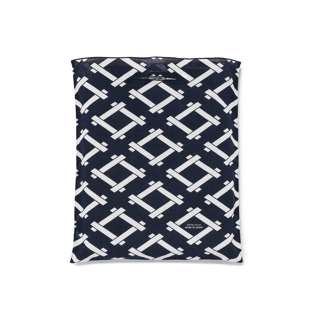 Kagome Pattern Navy Cotton Handkerchief Eco Bag