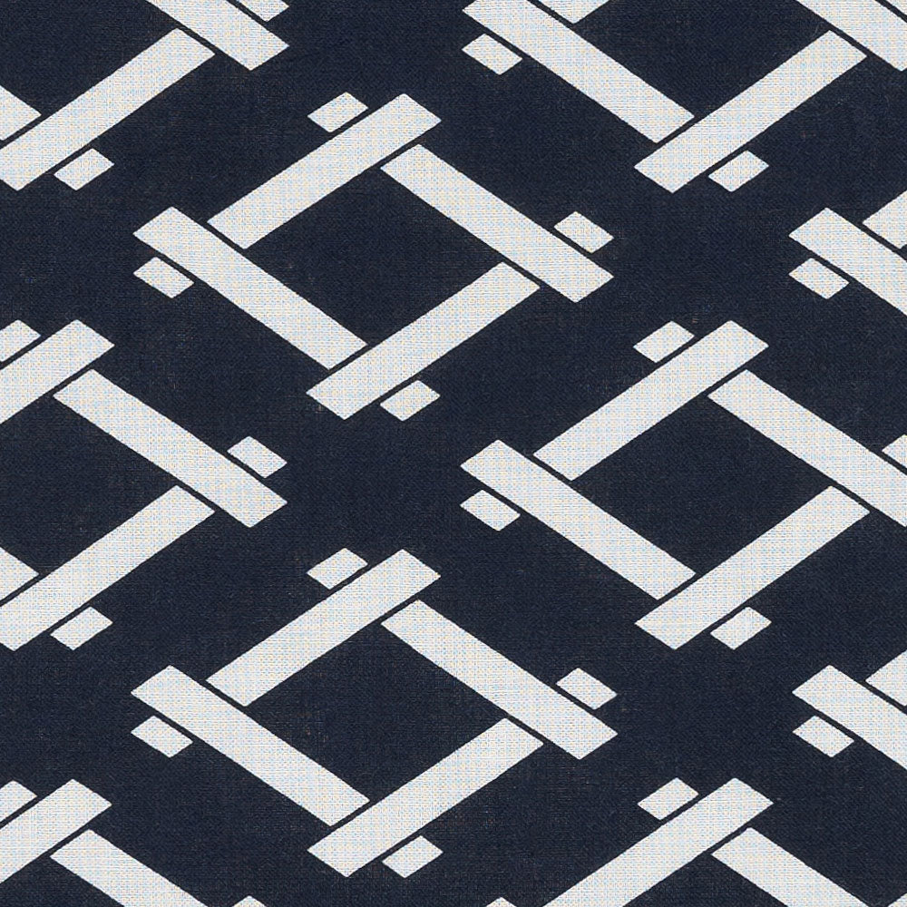 Kagome Pattern Navy Cotton Handkerchief Eco Bag