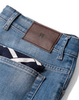 Kagome Pattern Navy Cotton Handkerchief Eco Bag