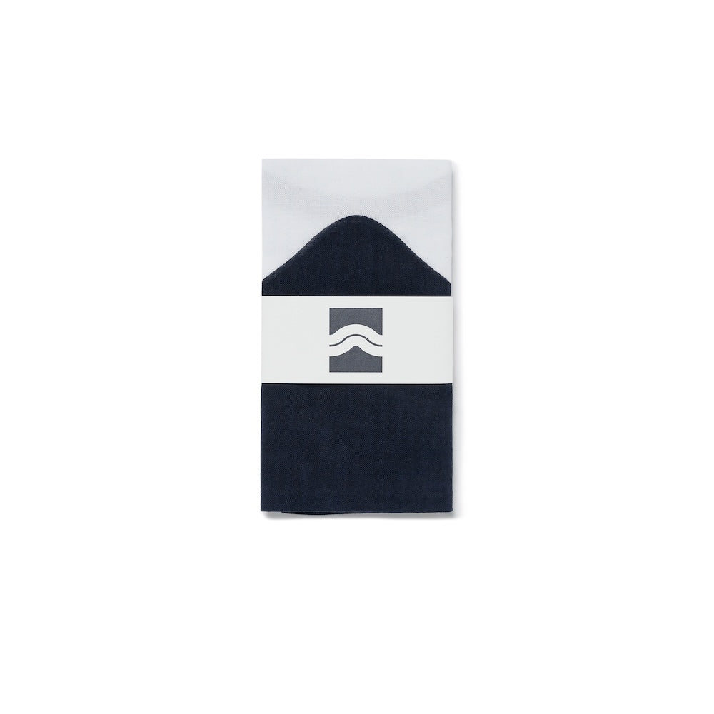 Nami Pattern Navy Cotton Handkerchief Eco Bag