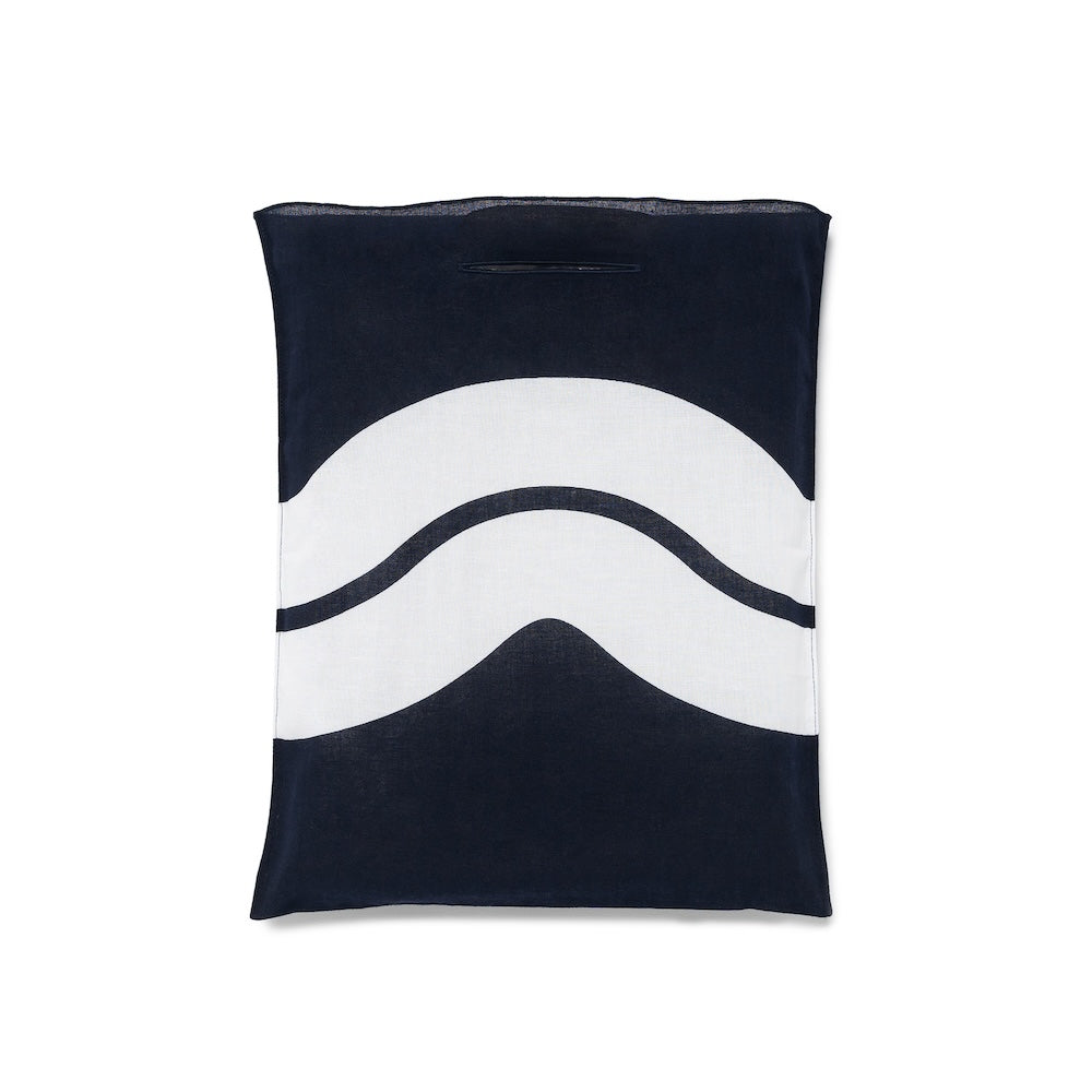 Nami Pattern Navy Cotton Handkerchief Eco Bag