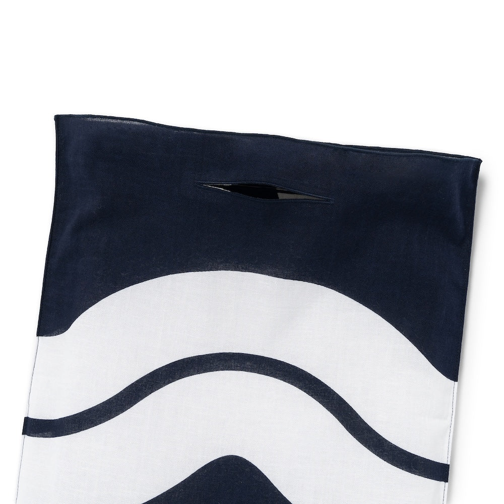 Nami Pattern Navy Cotton Handkerchief Eco Bag