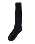 Black Microfiber Solid Ribbed Long Hose Socks